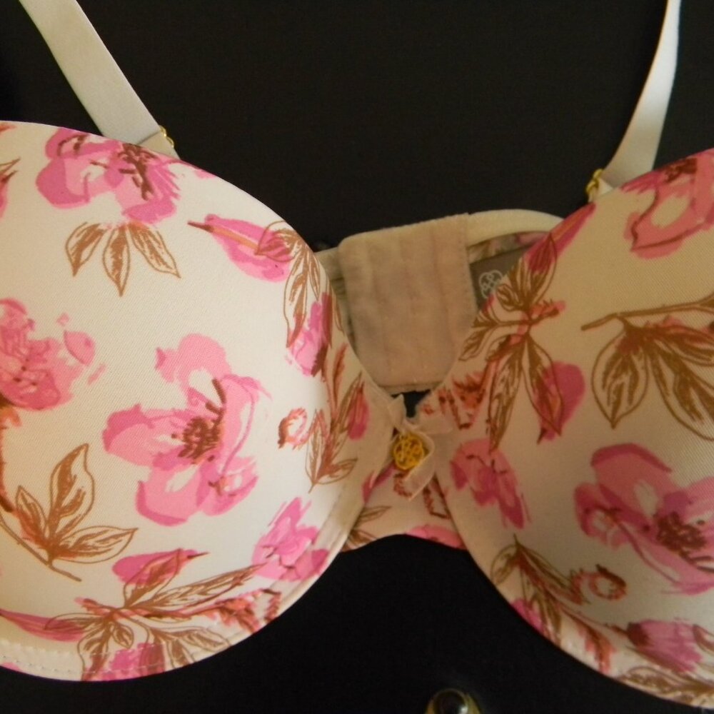 Daisy Fuentes Full Figure T-shirt Push Up Bra 40D Pink Floral NWT - Picture 4 of 6